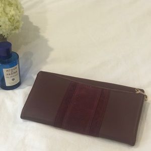 Burgundy clutch